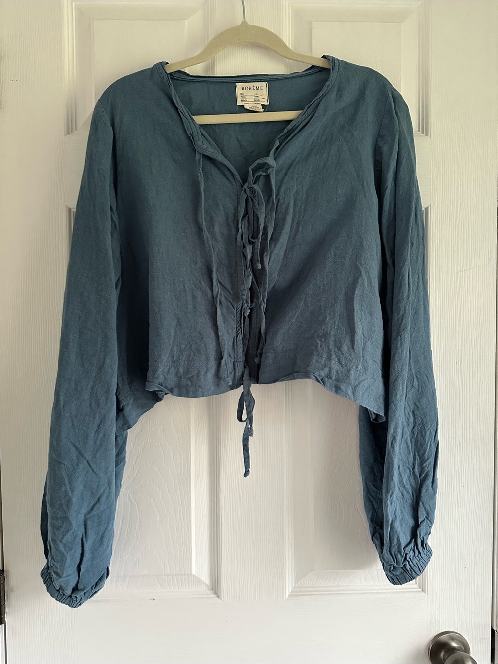 Bohème Linen Tie Top Size 3 (size 10-12 or greater, flexible generous fit)